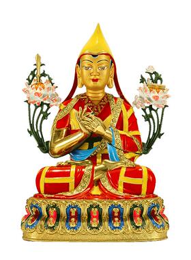 7寸手工彩绘雕花铜像摆件