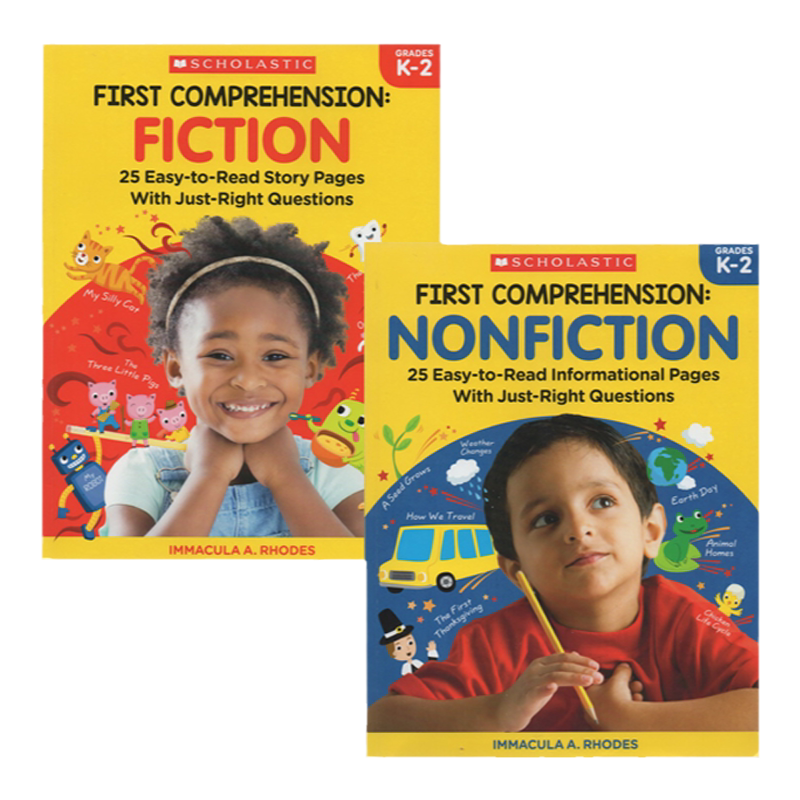 英文原版 Scholastic First Comprehension 2册 学乐漫画版图解英语 基本理解小说和非虚构 儿童英语学习辅导用书 附答案