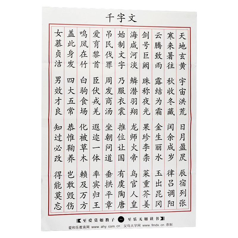 千字文贴图儿童启蒙大字拼音挂图