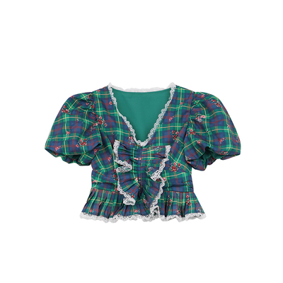 SourceWithU碎花蕾丝衬衫