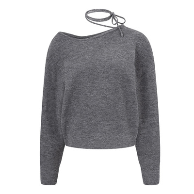 RAIVE韩系露肩宽松毛针织衫