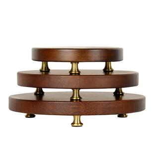 实木圆形底座加厚古玩花盆花瓶酒坛托架佛像工艺品石头摆件大底座