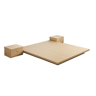 志光日式榻榻米床主卧无床头高箱储物床全实木矮床二胎亲子落地床