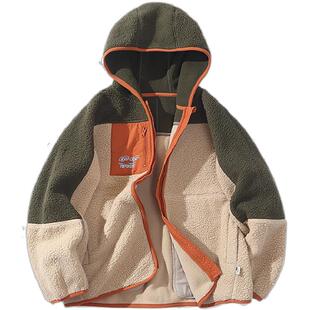 【商场同款】mipo冬季儿童外套拼色连帽男女童保暖舒适摇粒绒上衣