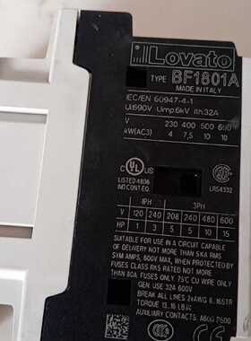 议价意大利Lovato接触器BF1810A BF1801A全新原装现货