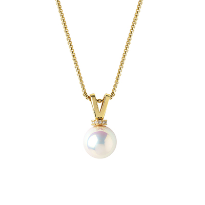 akoya珍珠吊坠项链单颗2026新款爆款轻奢小众高级感法式毛衣链女