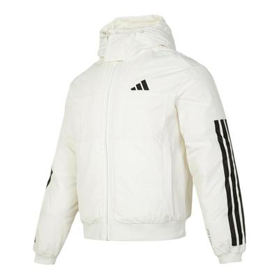 阿迪达斯白色羽绒服男装2025冬季新款防风棉羽夹克运动服鸭绒外套