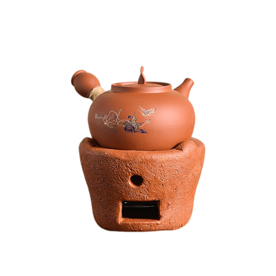 陶迷围炉煮茶朱泥手工炭炉全套