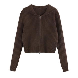 pusumede 活力满格 连帽毛衣开衫外套休闲宽松百搭气质针织衫上衣