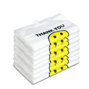 笑脸塑料袋加厚食品级外卖打包手提购物方便袋大号背心袋商用批发