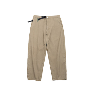 MRA男装 卡其色户外奇诺裤直筒微弹锥形休闲裤松紧腰可调节长裤春