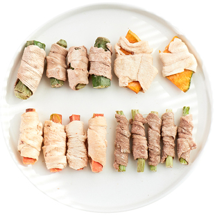 冻干狗狗零食鸡鸭肉绕芦笋秋葵泰迪比熊幼犬小中型犬训练蔬菜肉干