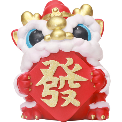 国潮醒狮车载摆件车内饰品摆件