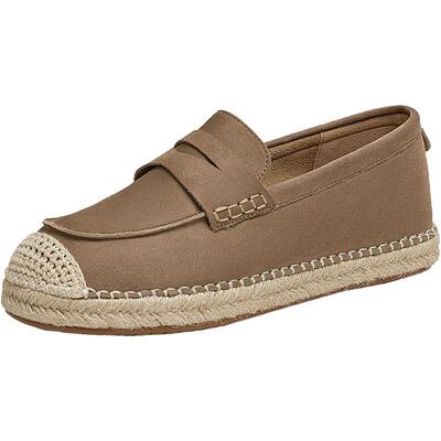 百思图2025春季新款时尚简约复古通勤渔夫鞋平跟女单鞋A0239AA5