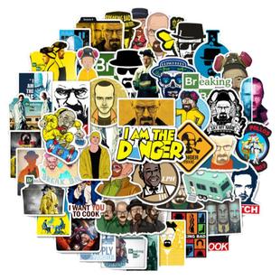 50张美剧绝命毒师手账贴纸电脑手机壳行李箱贴画 Breaking Bad