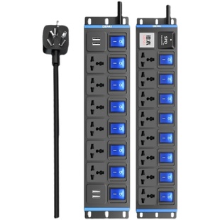 德木pdu插排国际通用孔机柜工业插座独立开关排插分控接插线板