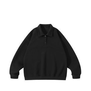 GcBrand Lab SS25 复古主题元素 基础款 纯色休闲套头卫衣 POLO衫