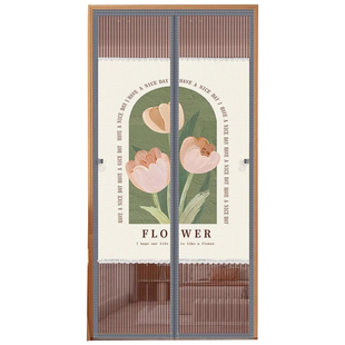 防蚊纱门帘家用隐私磁铁对吸免打孔春夏季防猫抓金钢防蝇纱帘隔断