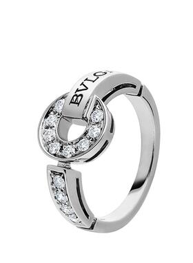 【自营】中古99新宝格丽BVLGARI系列18K白金材质镶钻石戒指经典