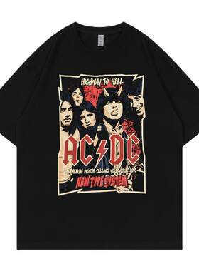 ACDC人像数码直喷短袖T恤摇滚