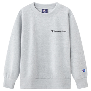 Champion冠军儿童春季男女大小童草写全拼logo圆领卫衣外套