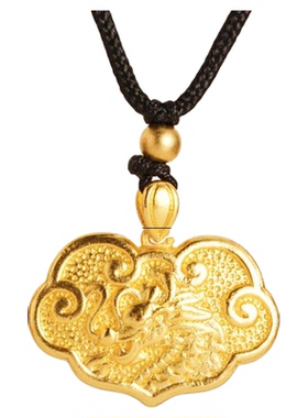 国潮莲花弥勒佛龙纹项链