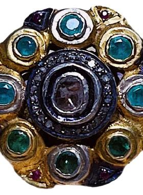 承李李原创设计风祖母绿玛瑙戒指