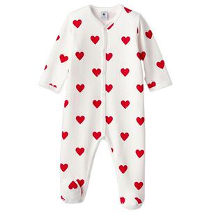 【断码特惠】法国Petitbateau小帆船童装婴幼儿爱心连体衣A00BT