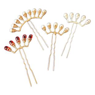 汉服头饰古风发饰发冠套装珍珠排钗排簪珠钗发钗簪子明制古装配饰