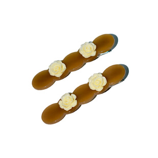 RTEP 韩国usite小众设计醋酸玫瑰拼接色高级感女士发夹边夹刘海夹