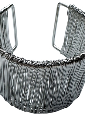 缠绕金属宽版开口手镯手环