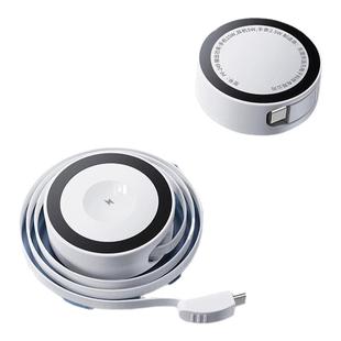 派凡三合一无线充电器带伸缩线适用苹果15手表iwatch8耳机手机applewatchs9便携magsafe5合1车载磁吸快充底座