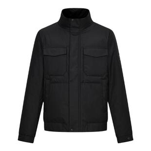 RARE威雅男装 秋冬新款加厚保暖黑色羽绒服男士立领外套