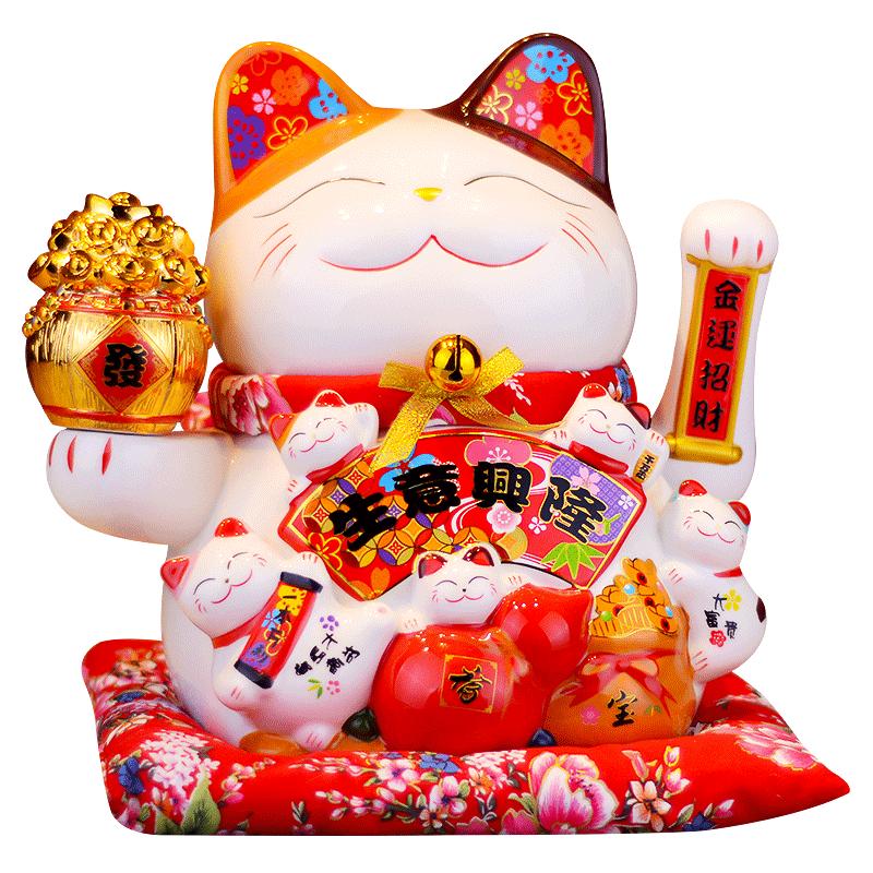 璞琪工坊招财猫摆件电动摇手