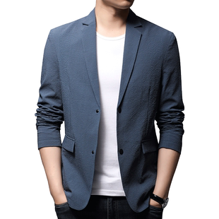 罗蒙休闲西装男外套2026新款春秋季中年男士休闲西服春装单西上衣