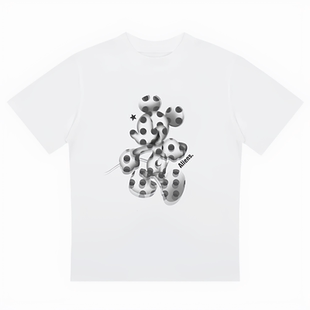 local aliens外星沙龙美式复古卡通印花短袖圆领正肩显瘦t恤上衣