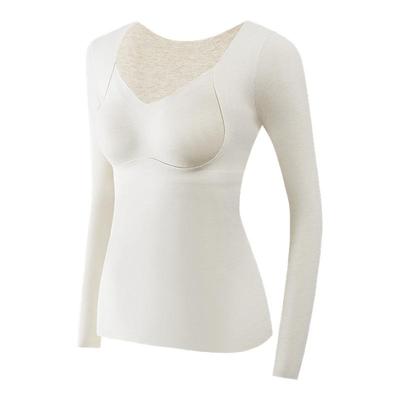 猫人保暖羊毛蚕丝女士保暖上衣