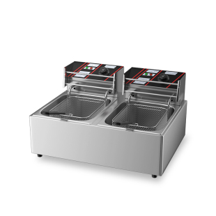 魅厨油炸锅商用双缸油炸机炸串专用设备定时自动恒温电炸锅电炸炉