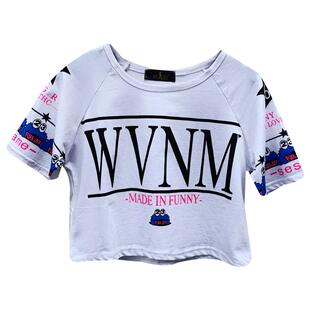 字母短款t恤女夏季短袖插肩jazz上衣爵士跳舞上衣露脐女团演出服