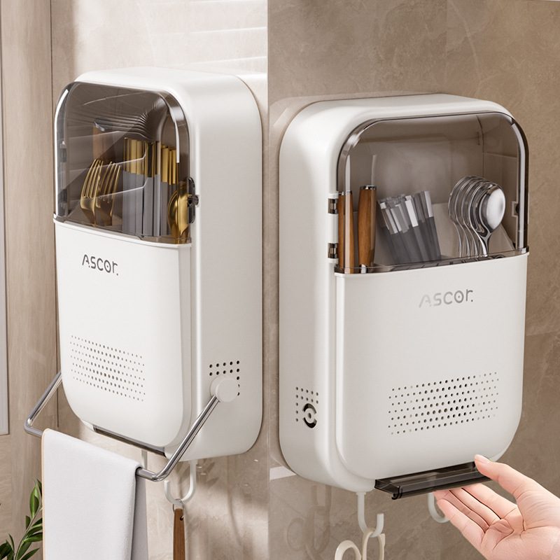 壁挂式筷子收纳盒筷子筒沥水桶勺子置物架收纳墙挂筷笼防霉放筷子