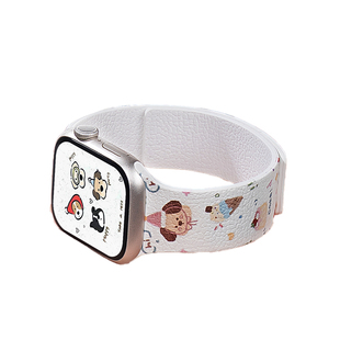 匠戴适用苹果S11手表iwatch11表带applewatch10荔枝纹印花S10新款卡通SE3磁吸时尚S9夏天运动S8新品小众女生
