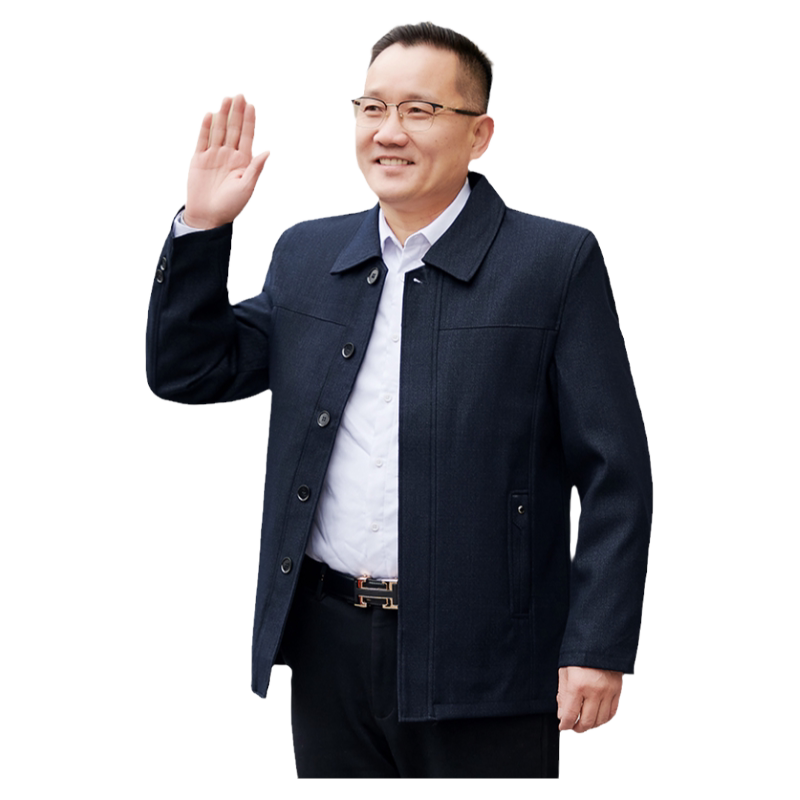 纽扣款式翻领春秋装宽松版型