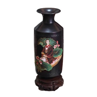 济南特色工艺品非遗章丘龙山黑陶李清照文创鱼鳞锁瓶景泰蓝高端礼