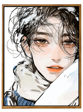 雅调数字油画diy材料漫画少年