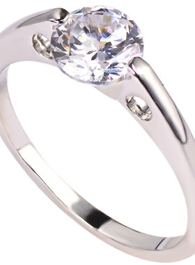 一克拉裸钻女款锆石钻石戒指