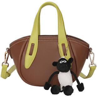 稻草人包包女士今年流行撞色洋气单肩包小巧斜挎包手提包小众女包