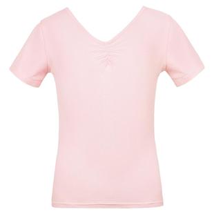 儿童舞蹈服上衣女童中国舞练功服春夏短袖考级服女芭蕾舞基训套装