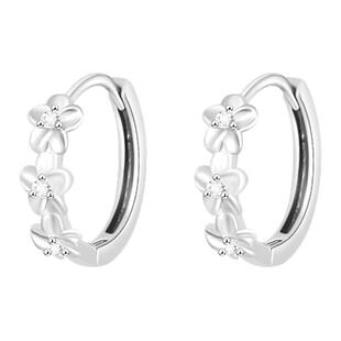 925纯银针镶钻花朵耳环女小众设计高级耳钉耳扣ins风2025新款耳饰