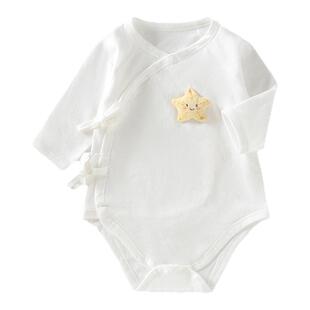 婧麒新生婴儿衣服夏季薄款包屁衣纯棉婴幼儿宝宝空调服三角连体衣