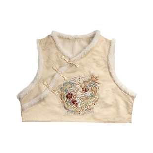 Hardcandy 硬糖原创大码龙转乾坤新年战袍中式改良旗袍马甲套装